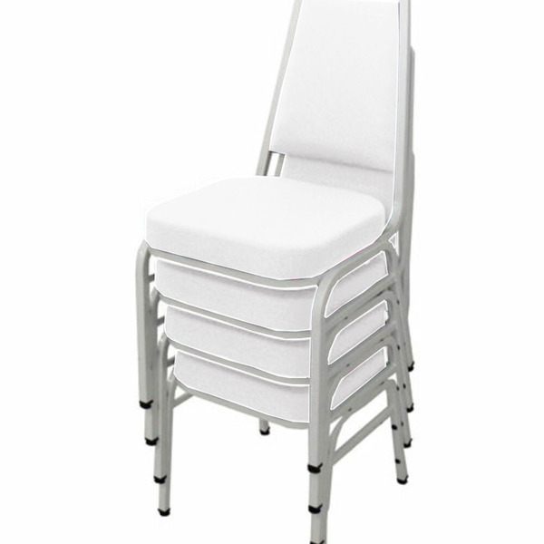 Kit Com 4 Cadeiras Empilháveis Linha Hotel Plus Branco