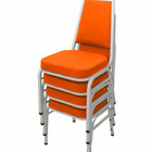 Kit Com 4 Cadeiras Empilháveis Linha Hotel Plus Laranja