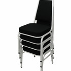 Kit Com 4 Cadeiras Empilháveis Linha Hotel Plus Preto