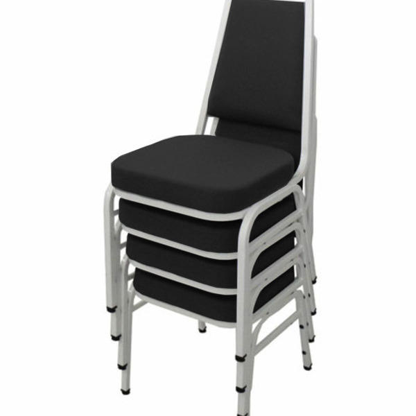 Kit Com 4 Cadeiras Empilháveis Linha Hotel Plus Preto