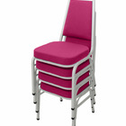 Kit Com 4 Cadeiras Empilháveis Linha Hotel Plus Rosa