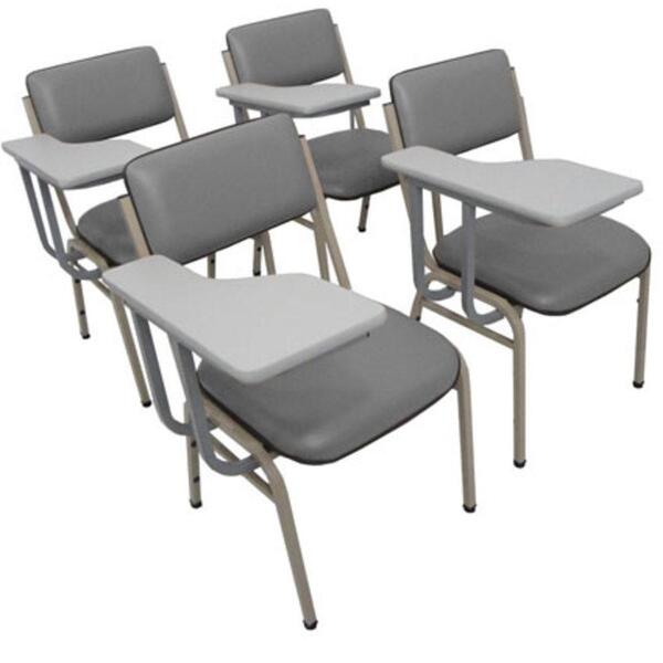 Kit Com 4 Cadeiras Escolar Universitária Para Auditórios Linh