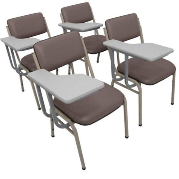 Kit Com 4 Cadeiras Escolar Universitária Para Auditórios Linh