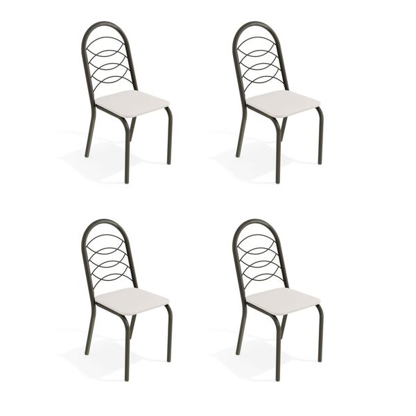 Kit Com 4 Cadeiras Estofadas Holanda Cor Bronze 4c009brz Kapp