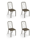 Kit Com 4 Cadeiras Estofadas Viena Cor Bronze 4c072brz Kappes