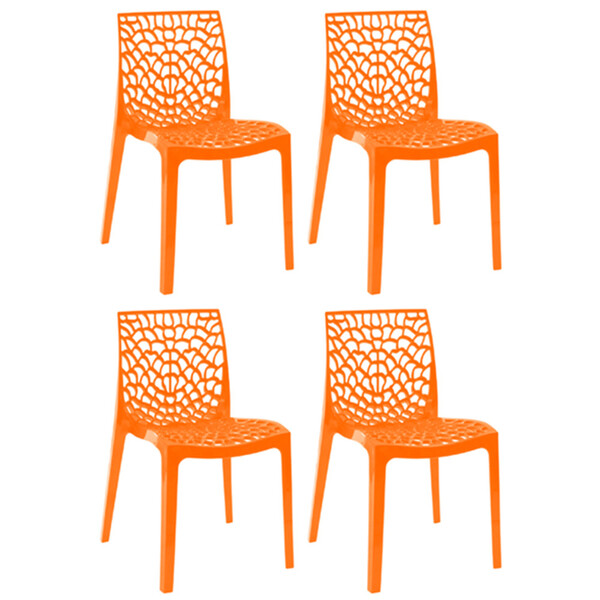 Kit Com 4 Cadeiras Gruvyer Estrutura Em Polipropileno Fratini