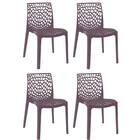 Kit Com 4 Cadeiras Gruvyer Estrutura Em Polipropileno Fratini