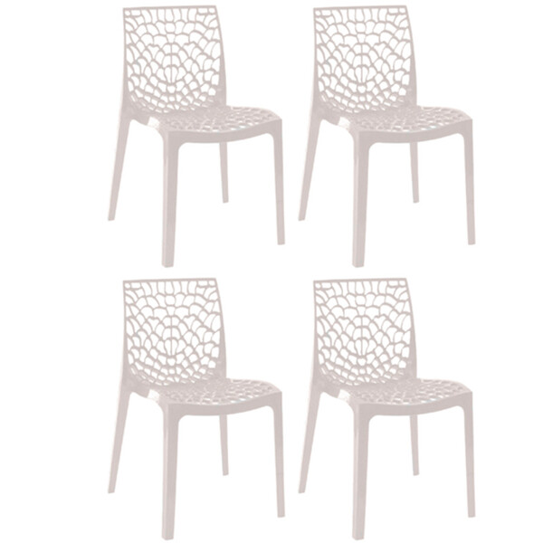 Kit Com 4 Cadeiras Gruvyer Estrutura Em Polipropileno Fratini