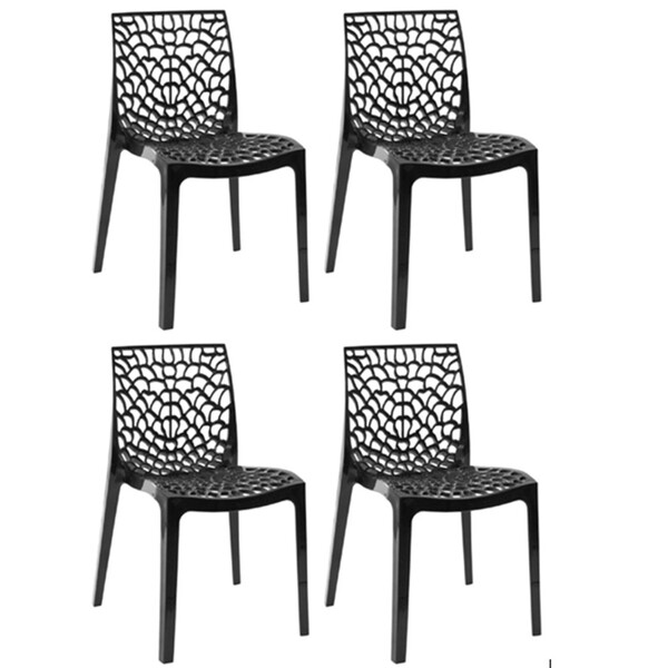 Kit Com 4 Cadeiras Gruvyer Estrutura Em Polipropileno Fratini