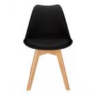 Kit Com 4 Cadeiras Leda Preta - Charles Eames Com Almofada
