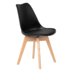 Kit Com 4 Cadeiras Leda Preta - Charles Eames Com Almofada