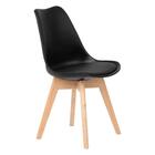 Kit Com 4 Cadeiras Leda Preta - Charles Eames Com Almofada