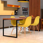 Kit Com 4 Cadeiras Madrid Com Assento Estofado E Revestido Em