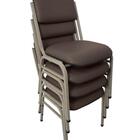 Kit Com 4 Cadeiras Para Auditórios Linha Hotel Smart Marrom