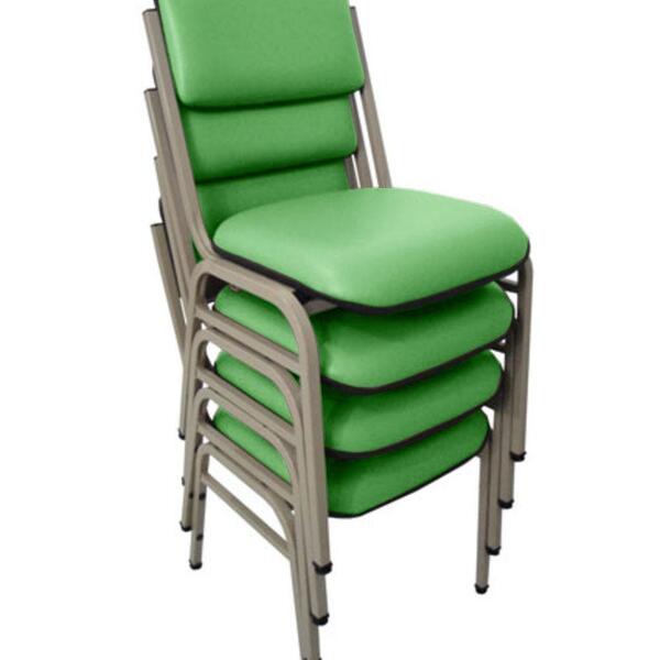 Kit Com 4 Cadeiras Para Auditórios Linha Hotel Smart Verde