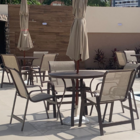 Kit Com 4 Cadeiras Para Jardim E Piscina Em Alumínio E Tela S