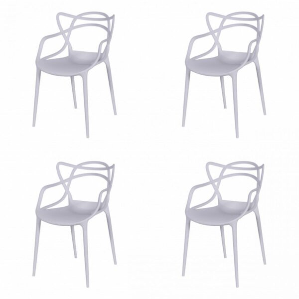 Kit Com 4 Cadeiras Para Sala De De Jantar Solna  Branco