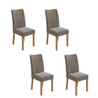 Kit Com 4 Cadeiras Para Sala De Jantar Apogeu Amêndoa Clean/s