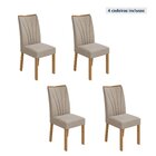 Kit Com 4 Cadeiras Para Sala De Jantar Apogeu Amêndoa Clean/v