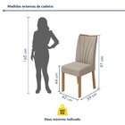 Kit Com 4 Cadeiras Para Sala De Jantar Apogeu Amêndoa Clean/v