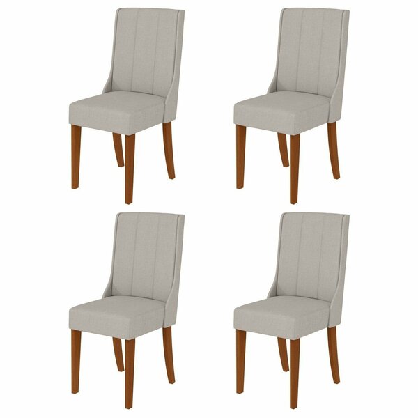 Kit Com 4 Cadeiras Para Sala De Jantar Celina Frassino/cinza