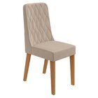 Kit Com 4 Cadeiras Para Sala De Jantar Estofadas Luar Amendoa