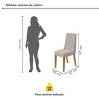 Kit Com 4 Cadeiras Para Sala De Jantar Estofadas Luar Amendoa