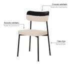 Kit Com 4 Cadeiras Para Sala De Jantar Mona Yescasa Areia Cor