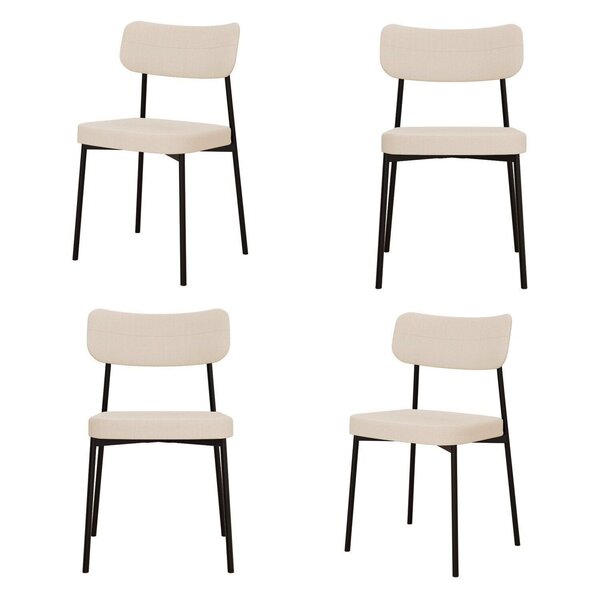 Kit Com 4 Cadeiras Para Sala De Jantar Mona Yescasa Areia Cor