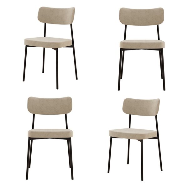 Kit Com 4 Cadeiras Para Sala De Jantar Mona Yescasa Bege