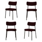 Kit Com 4 Cadeiras Para Sala De Jantar Mona Yescasa Bordô