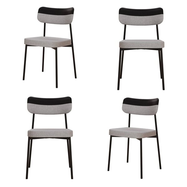 Kit Com 4 Cadeiras Para Sala De Jantar Mona Yescasa Cinza Cla