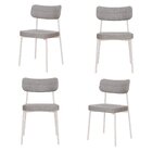 Kit Com 4 Cadeiras Para Sala De Jantar Mona Yescasa Cinza Cla