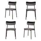 Kit Com 4 Cadeiras Para Sala De Jantar Mona Yescasa Cinza Cor