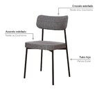 Kit Com 4 Cadeiras Para Sala De Jantar Mona Yescasa Cinza Cor