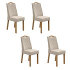 Kit Com 4 Cadeiras Para Sala De Jantar Vênus Amêndoa Clean/li
