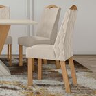 Kit Com 4 Cadeiras Para Sala De Jantar Vênus Amêndoa Clean/li