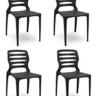 Kit Com 4 Cadeiras Para Sala De Jantar Ville Preto