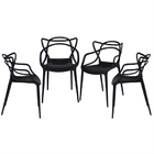 Kit Com 4 Cadeiras Solna De Polipropileno Preta - Or Design