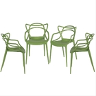 Kit Com 4 Cadeiras Solna De Polipropileno Verde - Or Design