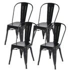 Kit Com 4 Cadeiras Tolix Iron Preta