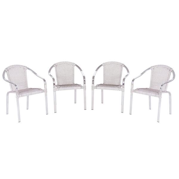 Kit Com 4 Cadeiras Toquio Para Área Externa Em Aluminio E Fib