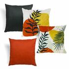 Kit Com 4 Capas De Almofada Prado 44x44cm Preto E Vermelho