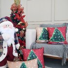 Kit Com 4 Capas Para Almofadas Decorativas Árvore De Natal Br