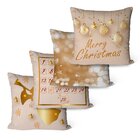 Kit Com 4 Capas Para Almofadas Decorativas Calendário De Natal