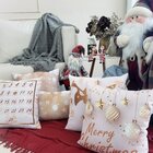 Kit Com 4 Capas Para Almofadas Decorativas Calendário De Natal