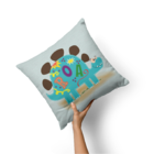 Kit Com 4 Capas Para Almofadas Infantil Personalizada Dino Nu