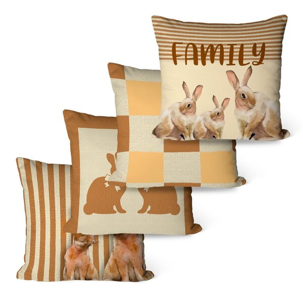 Kit Com 4 Capas Para Almofadas Páscoa Deutsch Ostern