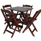 Kit Com 4 Conjuntos De Jogo De Mesa 70x70 Com 4 Cadeiras Dobr