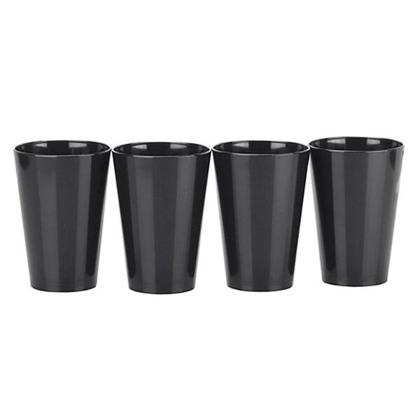 Kit Com 4 Copos Alto 450 Ml Preto Moda Do Chef